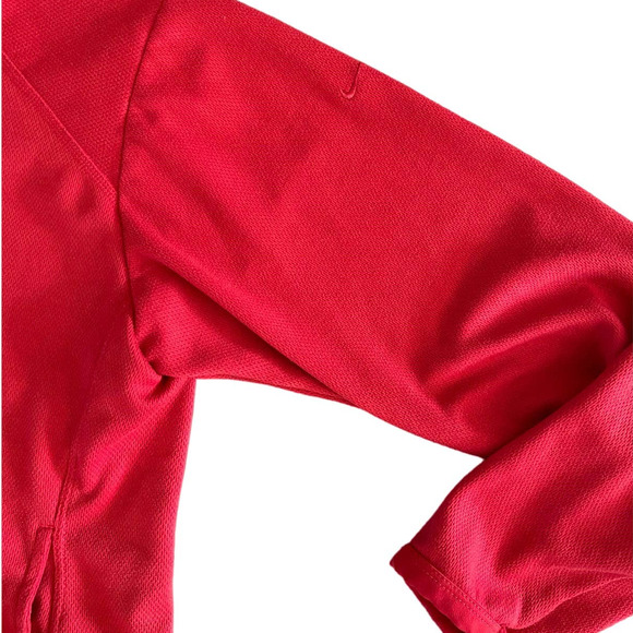 Nike Women's Red Vintage 1/4 Zip Long Sleeve DRI-FIT Pullover Activewear Hoodie - Picture 2 of 7